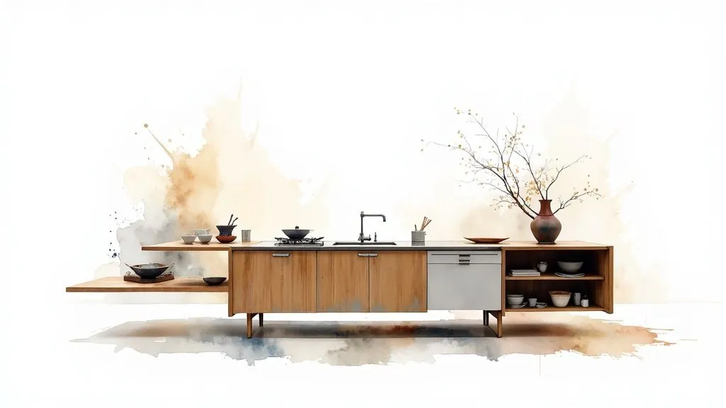 Integrated Kitchen Islands with Multi-Functionality