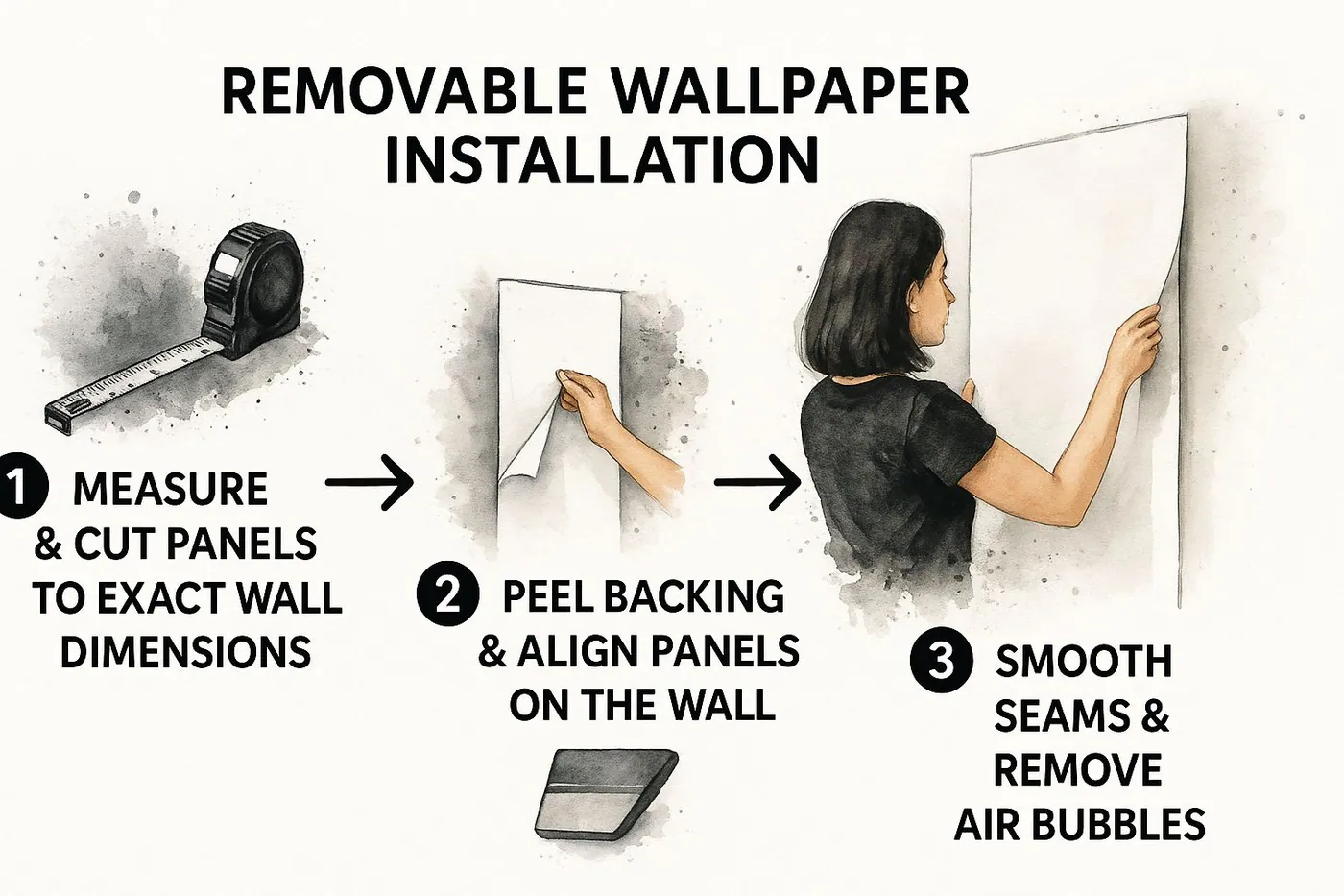 Infographic about removable wallpaper for apartments