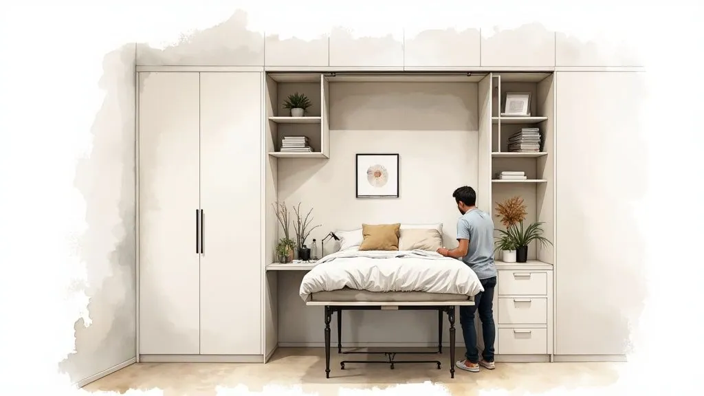 Murphy Bed Layout - Space-Saving Vertical Bed