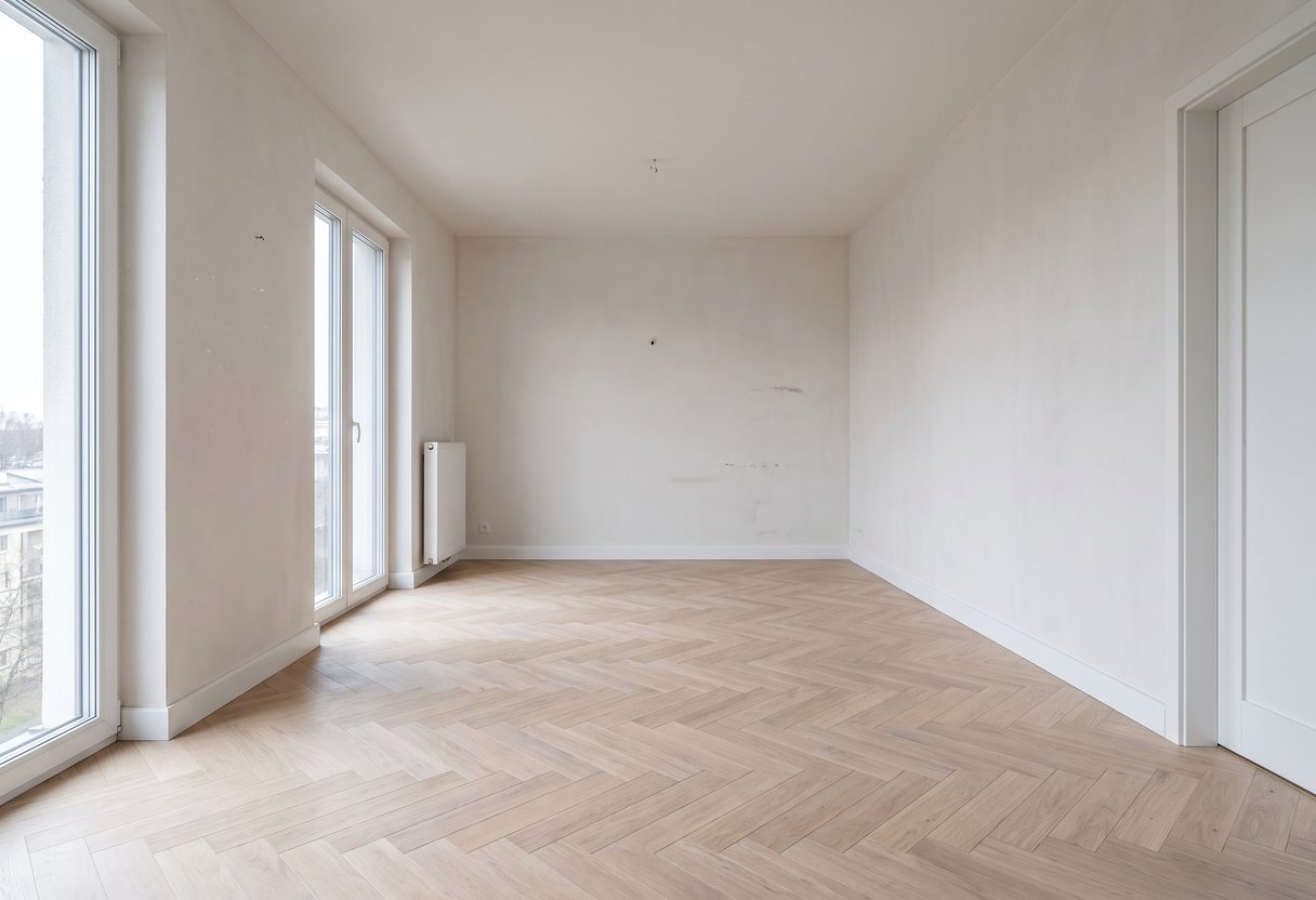 An empty room photographed for a property listing